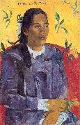Paul Gauguin Woman with a Flower oil painting artist